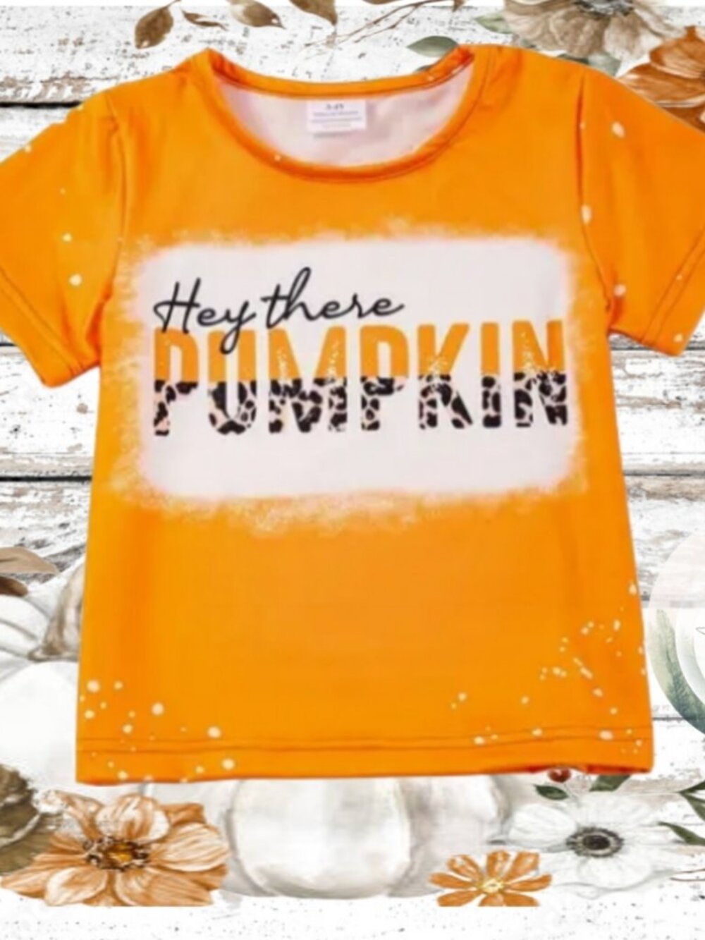 Fall, Halloween, Thanksgiving Girls Short Sleeve Shirt Size 4-5Y, Pumpkin